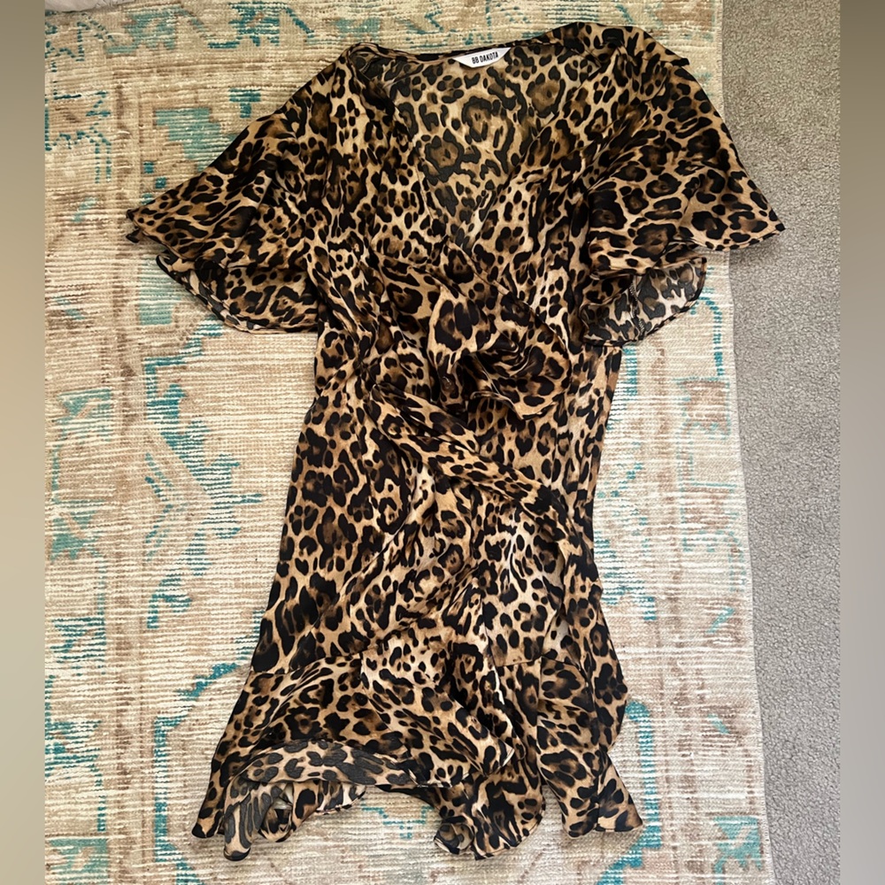 Leopard Print Sheer Blouse